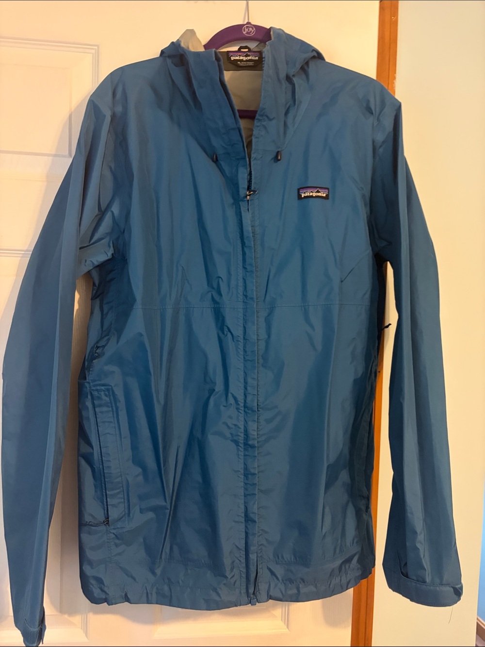 Patagonia Men's Teal Hooded Rain Shell Jacket